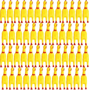 50 Pcs Rubber Chickens Squeak Screaming Chicken Novelty Bulk Dog Toys for Pets D - Picture 1 of 7