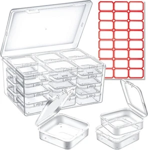25 Pack Small Plastic Beads Storage Containers Box, Clear 6.5"L x 5"W x 2.36"H - Picture 1 of 5