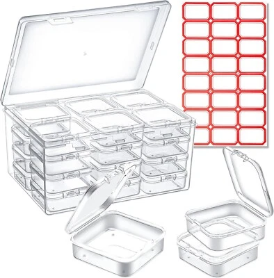 25 Pack Small Plastic Beads Storage Containers Box, Clear 6.5"L x 5"W x 2.36"H - Image 1 of 4