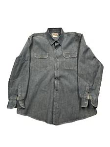 Wrangler Flex for Comfort Work Shirt Size XL Blue Denim Long Sleeve - Bild 1 von 9