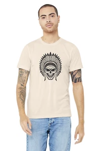 Camiseta para hombre Indian Chief con gráfico de calavera - Imagen 1 de 4
