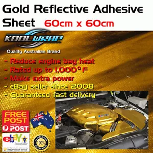 Gold Foil Insulating Heat Protection Shield Wrap Reflective Adhesive 60cm X 60cm - Picture 1 of 7