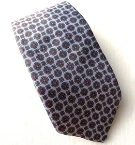 DAMON Men’s Light Blue Geometric Silk Slip Stitch Neck Tie 62” - Picture 1 of 7