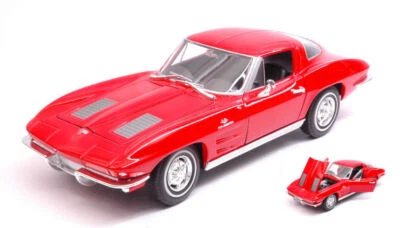 MODELLINO AUTO STATICO WELLY CHEVROLET CORVETTE 1963 ROSSO SCALA 1:24-27 - Immagine 1 di 2