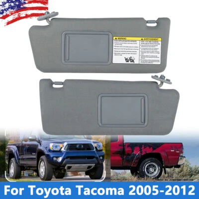 2005-2015 For Toyota Tacoma Gray Sun Visor LH Driver & RH Passenger Side 1 Pair - Image 1 of 4