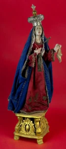 Statua Madonna Addolorata vestita arte sacra 78 cm venerazione Santa Spagnola - Foto 1 di 15