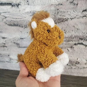 Vintage Target Mini Shaggy Brown White Horse Plush 5" Stuffed Animal Palm Size - Picture 1 of 8