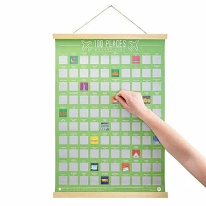 New In Box 100 Places to go Scratch Off Bucket List Poster - Picture 1 of 4