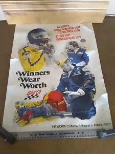 AL UNSER WORE A WORTH SUIT TO VICTORY LANE AT THE 1971 INDIANAPOLIS 500 Poster - Picture 1 of 12