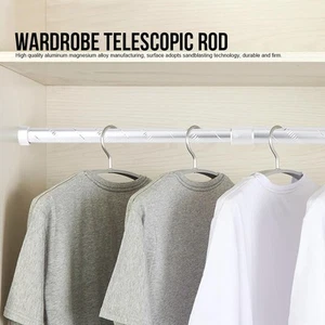 Adjustable Telescopic Shower Curtain Rod Clothes Drying Pole for Home Use - Picture 1 of 12