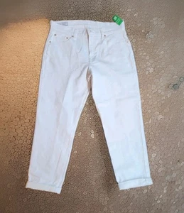Gap Neu mit Etikett Girlfriend Mid Rise roher Saum weiße Jeans Größe 8s/29 lang UVP 79,95 $ - Bild 1 von 14