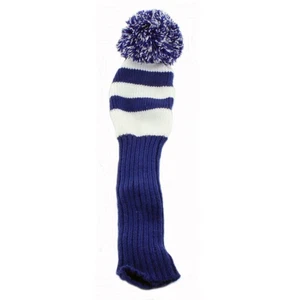 New Diamond Tour Golf Vintage Pom Pom Fairway Headcover Navy/White - Picture 1 of 1