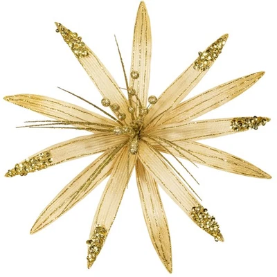 Juego de 3 selecciones florales de 19 pulgadas doradas flores de pascua de Navidad de gran tamaño para... Foto 1 de 4