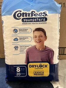 Comfees Youngsters Youth, Konturwindeln Größe 8 - 20ct 8 Packungen - 160 Windeln - Bild 1 von 2