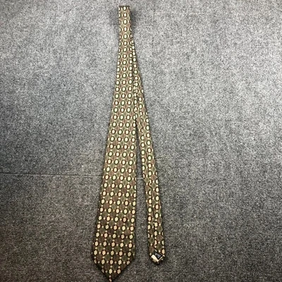 Pierre Cardin Necktie Olive Green Beige Brown Patterned Men's Tie - Image 1 of 4