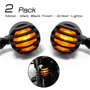 2 Stück Motorrad Blinker Licht Bernstein Lampe für Bobber Chopper Cafe Racer Neu - Bild 1 von 9