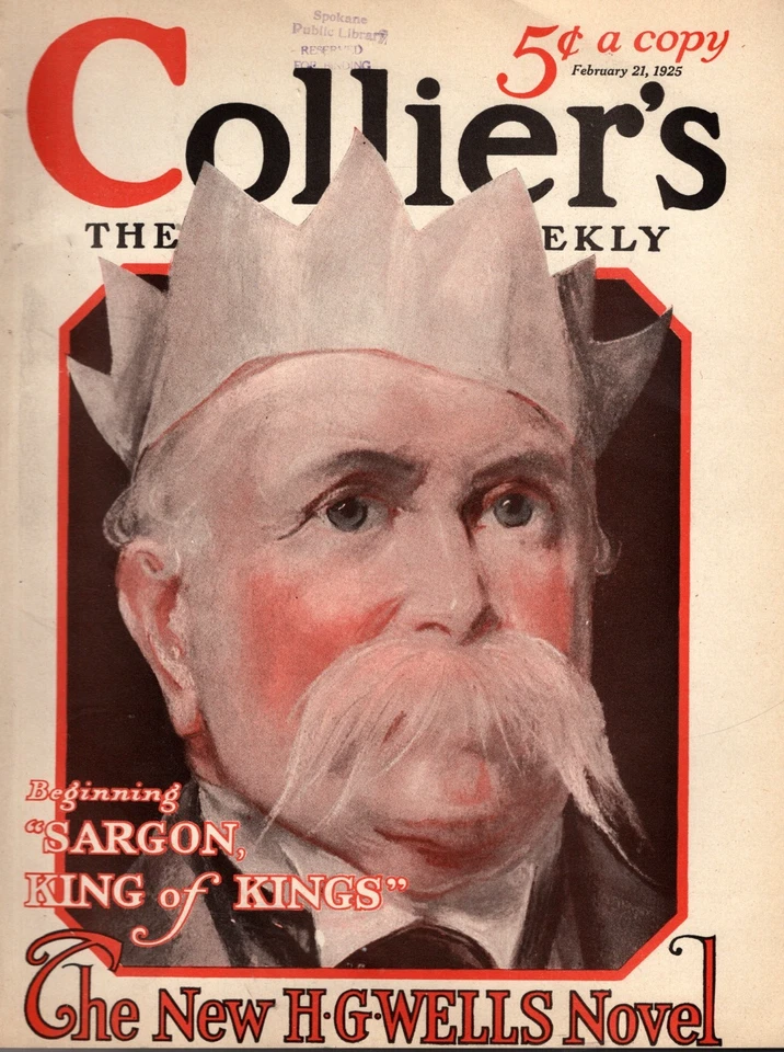 1925 Collier's February 21 - H G Wells begins; the Wild West; Edison and movies Foto 1 de 1