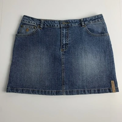 Vintage Rocawear Jean Mini Skirt Y2k Hip Hop Blue Denim Womens Size 9/10 - Image 1 of 4
