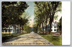 1908 Brunswick Maine Federal St & Uncle Tom's Cabin House Postcard - Picture 1 of 2