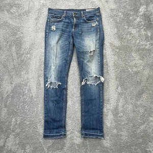 Rag and Bone Jeans Damen 28 Blau Skinny Leg Whiskered Denim Baumwolle Distressed - Bild 1 von 9