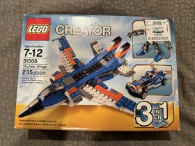 LEGO Creator 31008 Thunder Wings NEW 3-in-1 Jet Airplane Roadster Car Robot Mech