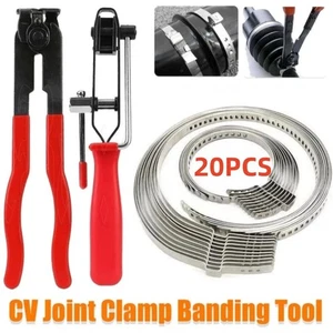 Alicates cortadores de bandas tipo oreja con abrazadera de arranque CV de 2 piezas con 10 pares de clips - Imagen 1 de 9