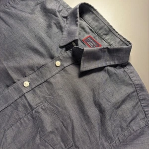 Camisa UNTUCKit Para Hombres Abotonada Manga Larga Informal Azul Cambray Talla Grande - Imagen 1 de 13