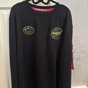 Nasa Alpha Industries Voyager Herren Pullover schwarz/gold Größe L - sehr guter Zustand - Bild 1 von 6