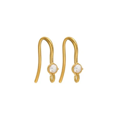 20件装不锈钢耳环钩水晶女士DIY珠宝耳环 — 第 1/2 张图片