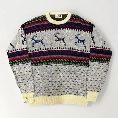 LOBO by Pendleton Wool Sweater Size Large Vintage Reindeer Nordic - Image 1 of 4