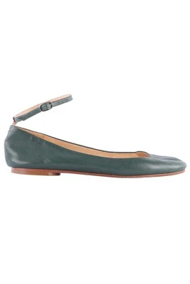 MAISON MARGIELA GREEN LEATHER BALLET FLATS EU 39 UK 6 US 9 - Image 1 of 4