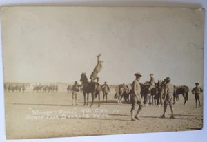 1904-18 Unused RPPC "Monkey Drill, 9th Cav at State Fair, Douglas, Wyo." - Picture 1 of 2