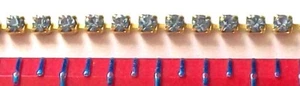 Cadena de estrás Swarovski 2 mm zafiro ligero latón 2 pies - Imagen 1 de 1