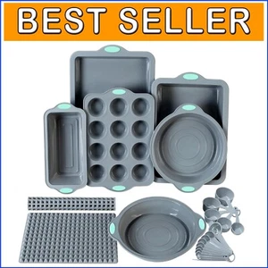 8-Piece Silicone Baking Collection - Ideal for Healthy Cooking and Easy Release - Picture 1 of 11