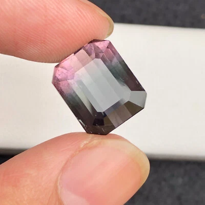 11 Carat Natural Faceted Cut Bicolor Tourmaline Loose Gemstone From Afghanistan - Image 1 of 4