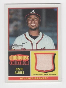 2025 TOPPS HERITAGE CLUBHOUSE COLLECTION BAT RELIC OZZIE ALBIES ATLANTA BRAVES - Picture 1 of 2