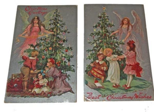 2 due CARTOLINE DI NATALE TUCK Angeli e Bambini 1908 1910 - Foto 1 di 3
