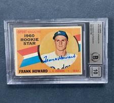 1960 Frank Howard Rookie Signed. Dodgers Auto. BAS "10" Autograph Card VG-EX