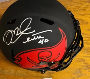Casco réplica tamaño completo firmado por Mike Alstott NFL Tampa Bay Buccaneers Eclipse - Imagen 1 de 8