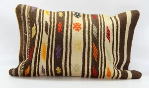 Handmade Turkish Decorative Vintage Kilim Pillow Cover 16'' X 24''(40X60 cm) - Picture 1 of 4