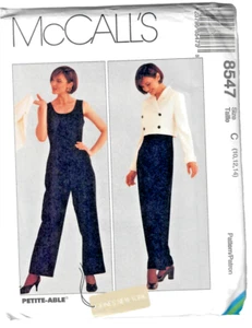 McCall's Pattern 8547 Misses Double Breasted Lined Jacket and Jumpsuit 10-12-14 - Picture 1 of 4