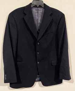 Arnold Brant Three Buttons 100% Cashmere Blazer Color Black Size 44R - Picture 1 of 12