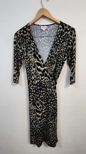 LEONA EDMISTON Ruby Designer Women Cross Over Jersey Midi Wrap Dress Size XS - Picture 1 of 8