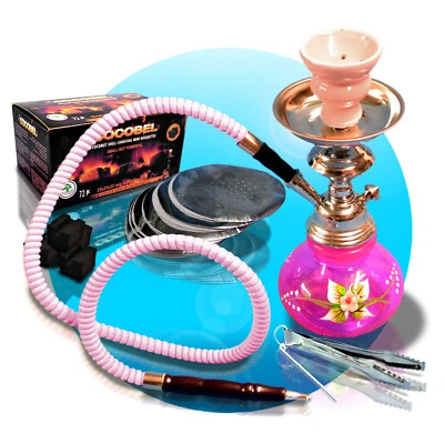 Shisha Wasserpfeife Hookah Pink SET + Zubehör wählbar Odessa 25cm Schlauch 18P - Bild 1 von 3