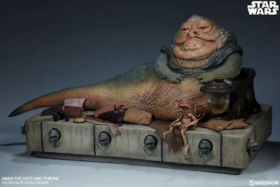 JABBA THE HUTT & THRONE~JUEGO DE FIGURAS DE LUJO SEXTA ESCALA~#100410~SIDESHOW~SIN USAR, EN CAJA Foto 1 de 4