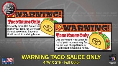 Calcomanía troquelada solo salsa de tacos se adapta a Toyota TACOMA Foto 1 de 3