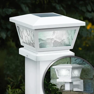 FS100W Fairmont Solar Post Cap, 5" X 5", White - Picture 1 of 11