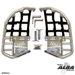 Honda TRX 400EX Nerf Bars Pro Peg Alba Racing Silver Black 211 T7 SB - Picture 1 of 5