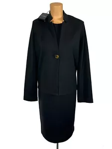 NWT ST. JOHN Knit Black Milano Knit Jacket Blazer Dress Suit sz 10 $2590 - Picture 1 of 12