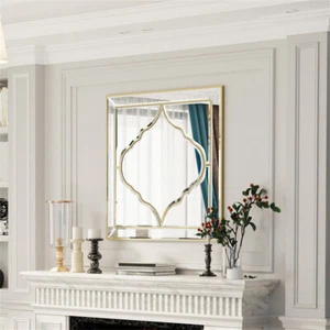 Large Venetian Wall Mirror Bling Crystal Golden Rim Silver Glass Vanity Mirror - Picture 1 of 16